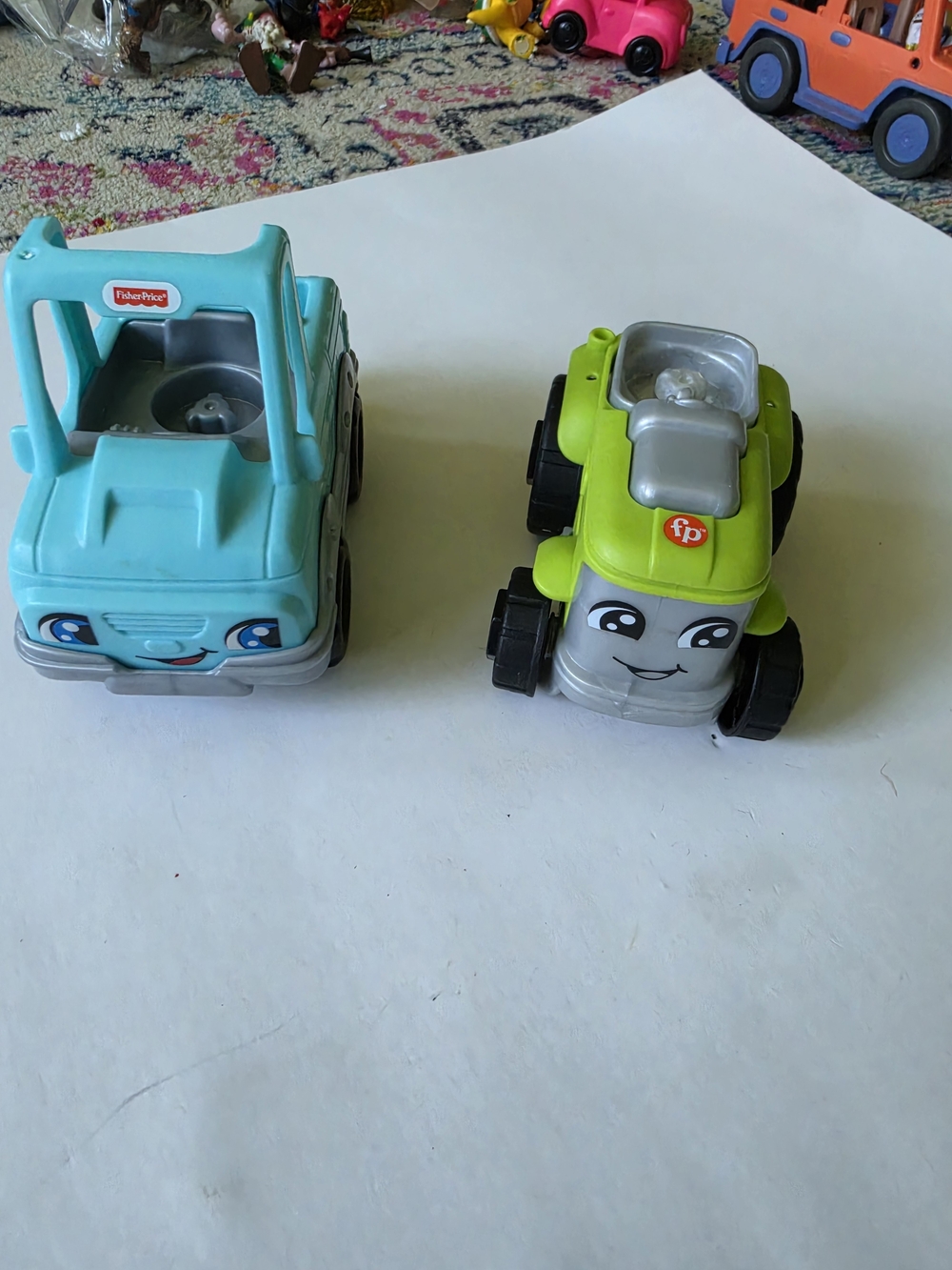 Fisher-Price Toddler Vehicles - Blue Truck & Green Tractor